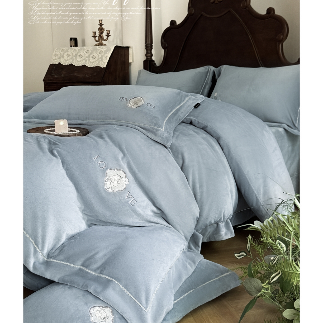 91家纺网 家纺一手货源 找家纺 （总）芯丝路枕业 2025新款蚕丝绒四件套-安娜