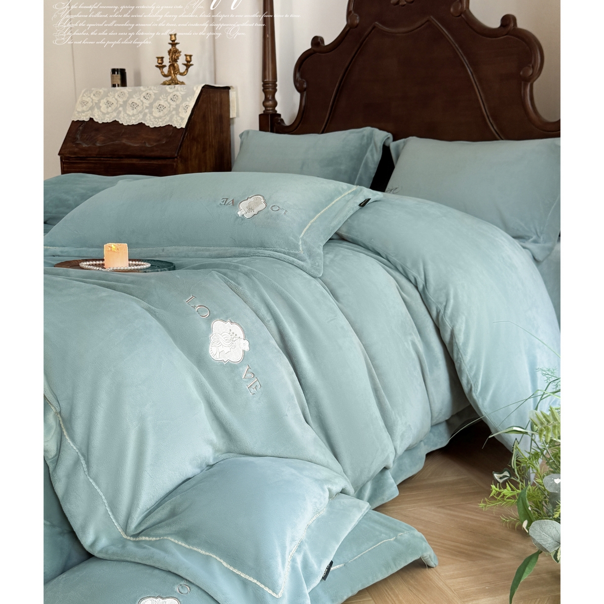 91家纺网 家纺一手货源 找家纺 （总）芯丝路枕业 2025新款蚕丝绒四件套-安娜