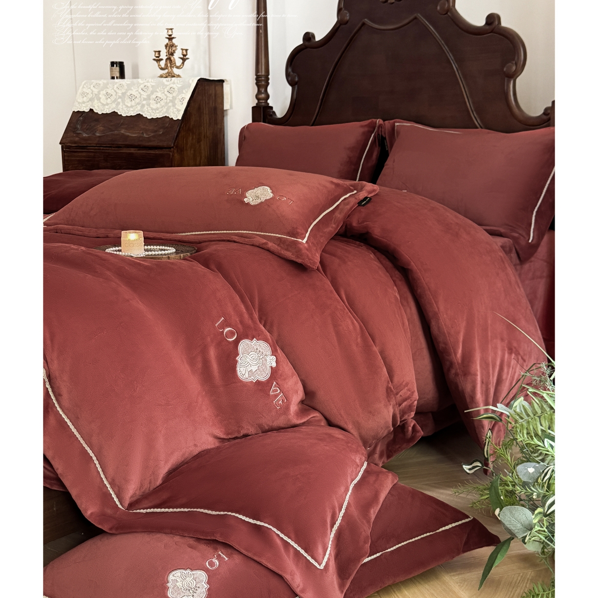 91家纺网 家纺一手货源 找家纺 （总）芯丝路枕业 2025新款蚕丝绒四件套-安娜