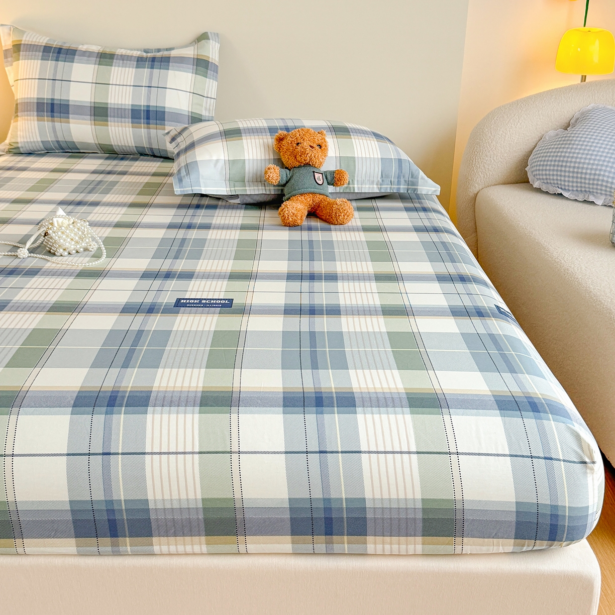 91家纺网 家纺一手货源 找家纺 尚帛 2026新款全棉品质喷气印花爆款四件套 多规格套件 单品系列-单床笠 格兰德-蓝