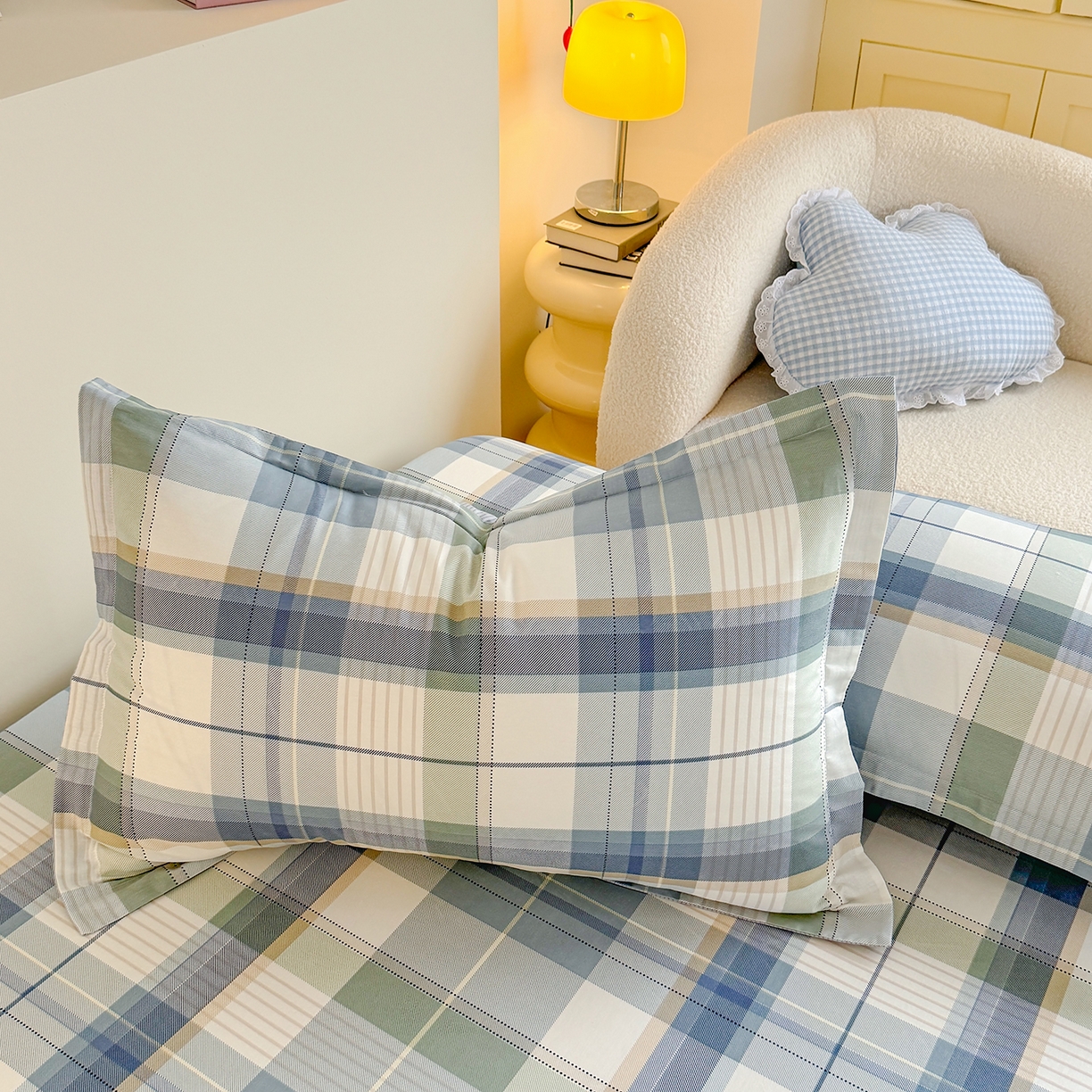 91家纺网 家纺一手货源 找家纺 尚帛 2026新款全棉品质喷气印花爆款四件套 多规格套件 单品系列-单床笠 格兰德-蓝