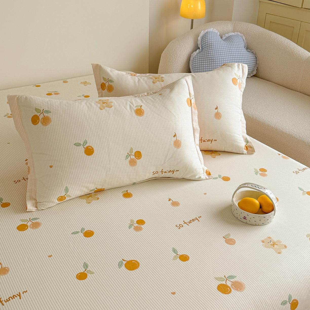 91家纺网 家纺一手货源 找家纺 尚帛 2026新款全棉品质喷气印花爆款四件套 多规格套件 单品系列-单床笠 欢乐碰碰熊