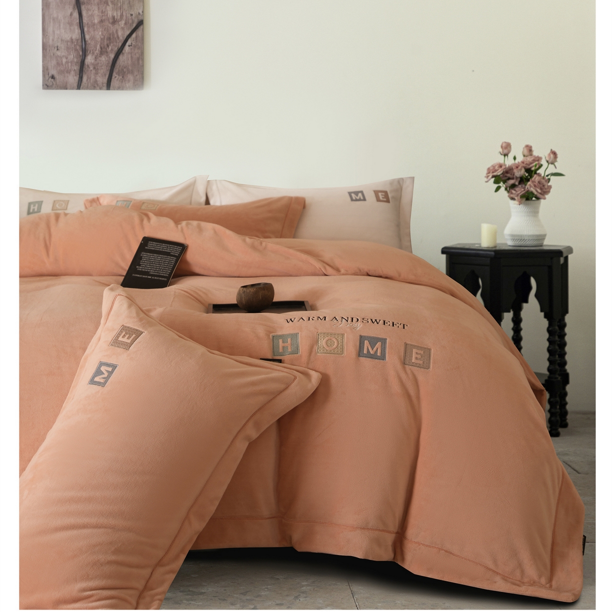 91家纺网 家纺一手货源 找家纺 （总）芯丝路枕业 2025新款牛奶绒四件套-HOME