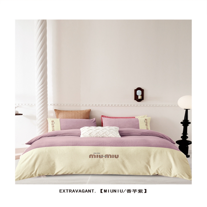 91家纺网 家纺一手货源 找家纺 （总）芯丝路枕业 2025新款牛奶绒四件套-MIUMIU