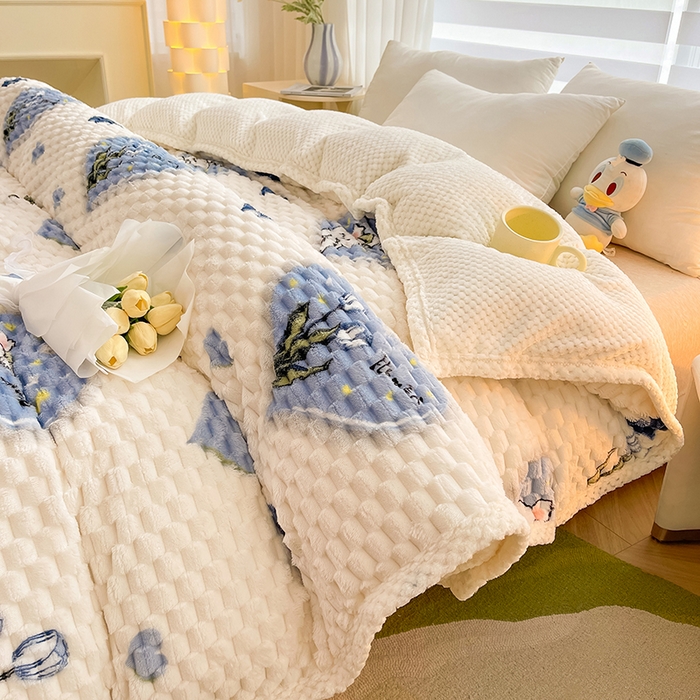 91家纺网 家纺一手货源 找家纺 （总）熙宴家纺 2025新款可拆卸冬被被套+被芯二合一可拆洗豆豆绒棉花被子被芯