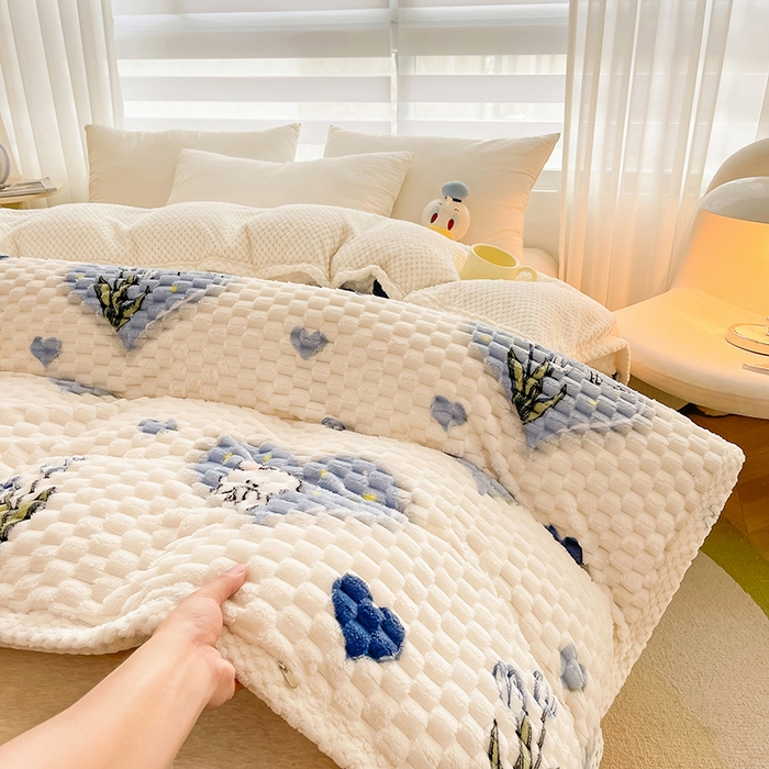 91家纺网 家纺一手货源 找家纺 （总）熙宴家纺 2025新款可拆卸冬被被套+被芯二合一可拆洗豆豆绒棉花被子被芯