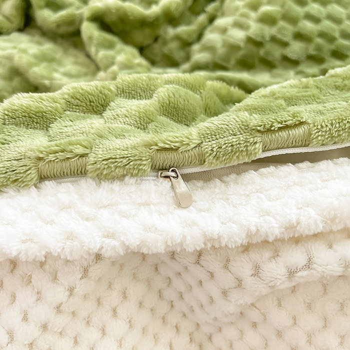 91家纺网 家纺一手货源 找家纺 熙宴家纺 2025新款可拆卸冬被被套+被芯二合一可拆洗豆豆绒棉花被子被芯 草绿