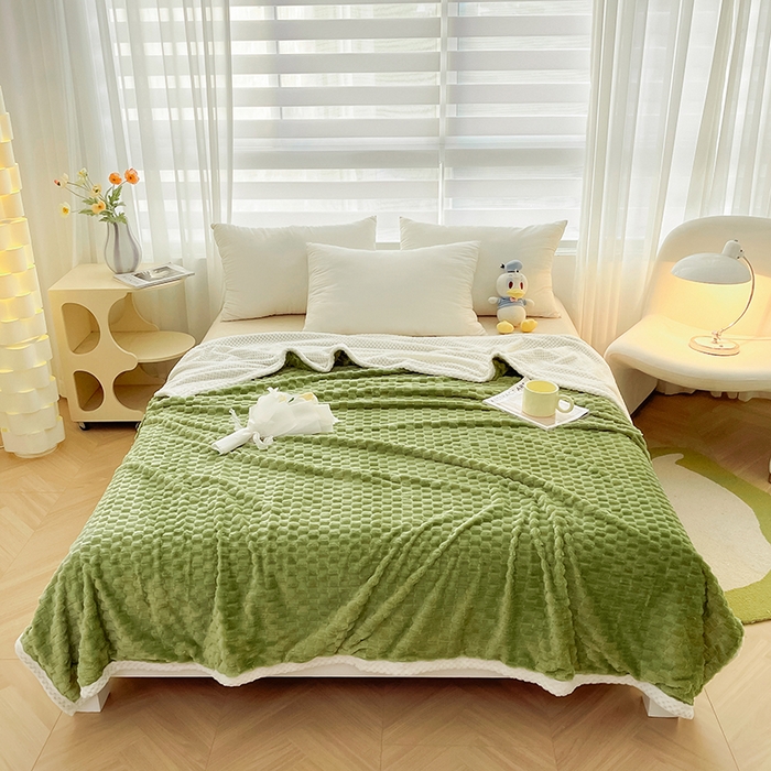 91家纺网 家纺一手货源 找家纺 熙宴家纺 2025新款可拆卸冬被被套+被芯二合一可拆洗豆豆绒棉花被子被芯 草绿