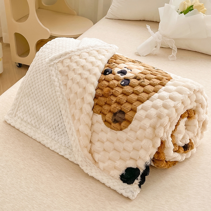 91家纺网 家纺一手货源 找家纺 熙宴家纺 2025新款可拆卸冬被被套+被芯二合一可拆洗豆豆绒棉花被子被芯 大脚熊