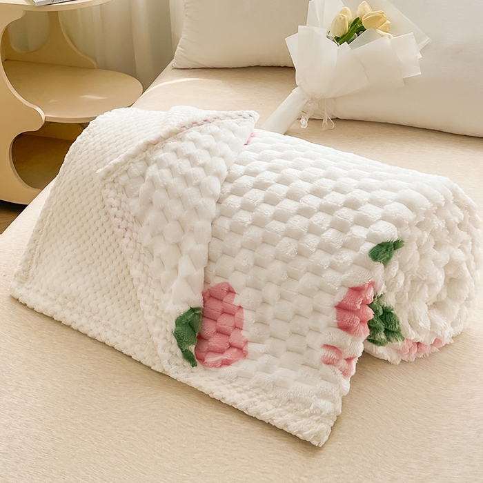 91家纺网 家纺一手货源 找家纺 熙宴家纺 2025新款可拆卸冬被被套+被芯二合一可拆洗豆豆绒棉花被子被芯 粉朵朵花