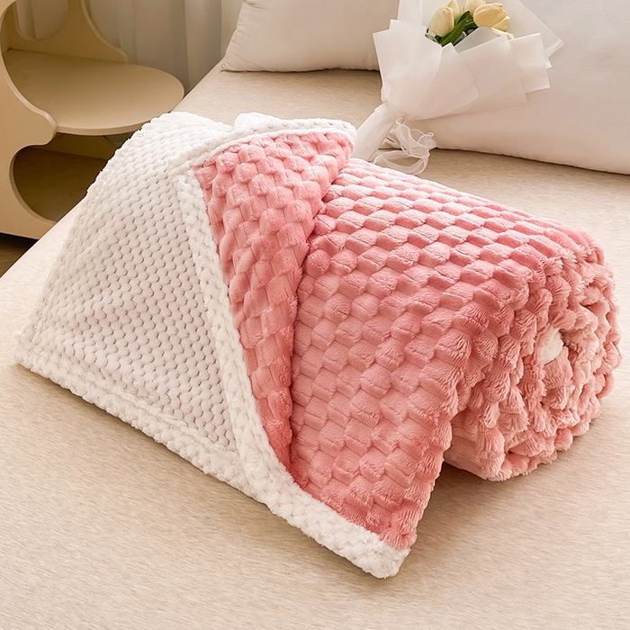 91家纺网 家纺一手货源 找家纺 熙宴家纺 2025新款可拆卸冬被被套+被芯二合一可拆洗豆豆绒棉花被子被芯 粉色