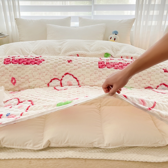 91家纺网 家纺一手货源 找家纺 熙宴家纺 2025新款可拆卸冬被被套+被芯二合一可拆洗豆豆绒棉花被子被芯 欢乐兔