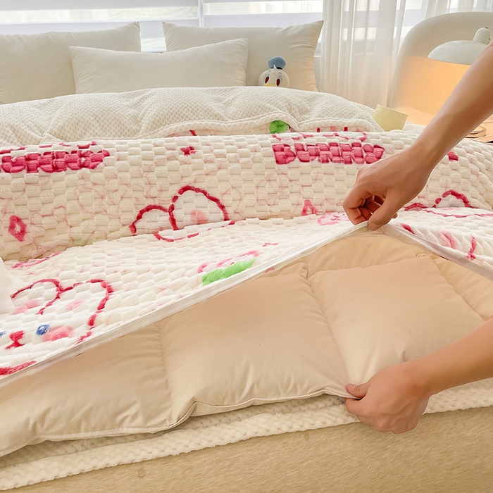 91家纺网 家纺一手货源 找家纺 熙宴家纺 2025新款可拆卸冬被被套+被芯二合一可拆洗豆豆绒棉花被子被芯 欢乐兔