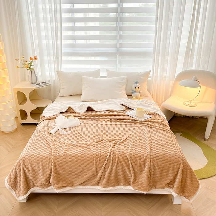 91家纺网 家纺一手货源 找家纺 熙宴家纺 2025新款可拆卸冬被被套+被芯二合一可拆洗豆豆绒棉花被子被芯 卡其