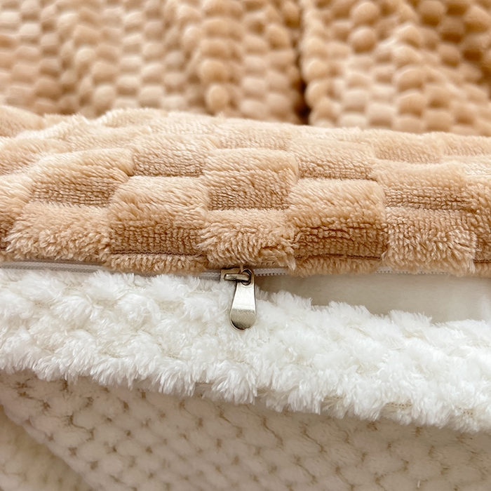 91家纺网 家纺一手货源 找家纺 熙宴家纺 2025新款可拆卸冬被被套+被芯二合一可拆洗豆豆绒棉花被子被芯 卡其