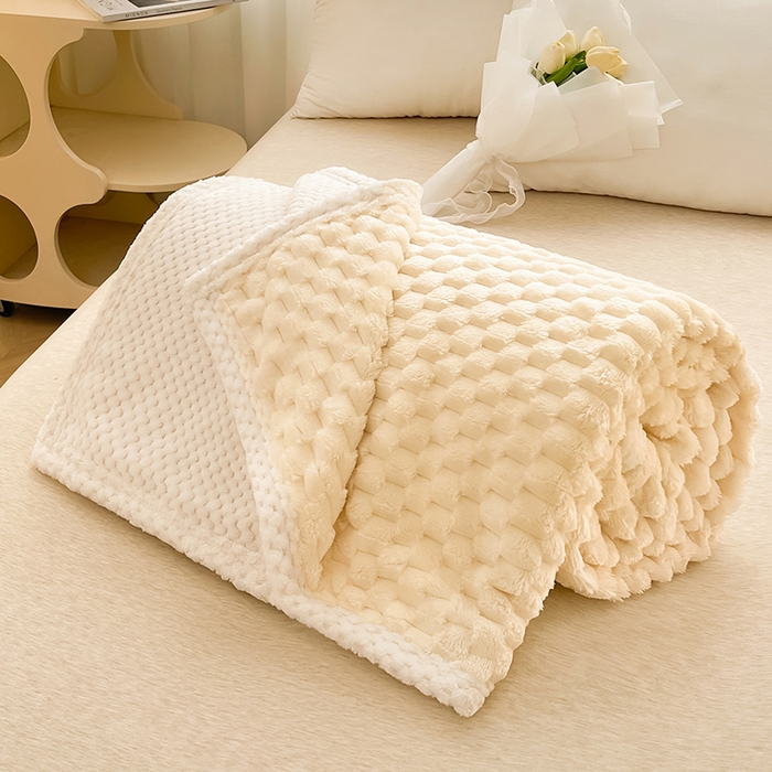 91家纺网 家纺一手货源 找家纺 熙宴家纺 2025新款可拆卸冬被被套+被芯二合一可拆洗豆豆绒棉花被子被芯 奶昔白