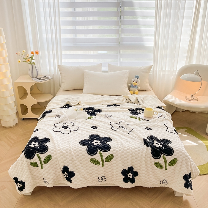 91家纺网 家纺一手货源 找家纺 熙宴家纺 2025新款可拆卸冬被被套+被芯二合一可拆洗豆豆绒棉花被子被芯 幸运花