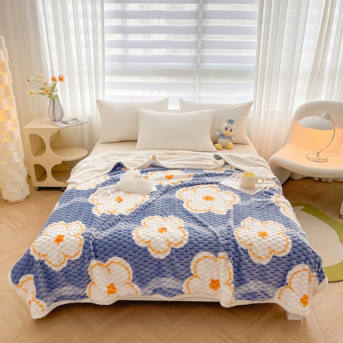 91家纺网 家纺一手货源 找家纺 熙宴家纺 2025新款可拆卸冬被被套+被芯二合一可拆洗豆豆绒棉花被子被芯 紫花瓣