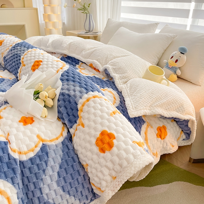 91家纺网 家纺一手货源 找家纺 熙宴家纺 2025新款可拆卸冬被被套+被芯二合一可拆洗豆豆绒棉花被子被芯 紫花瓣