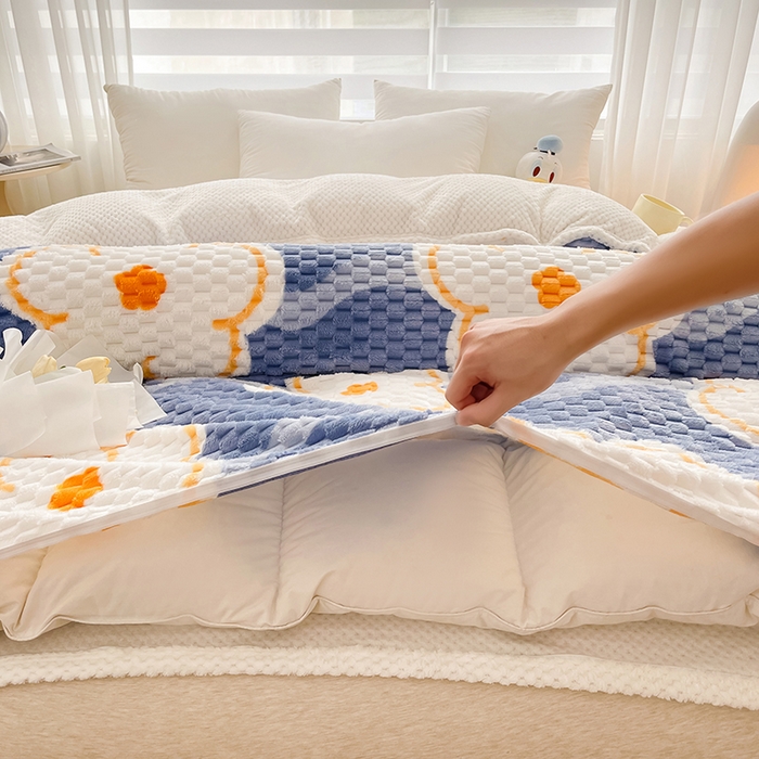 91家纺网 家纺一手货源 找家纺 熙宴家纺 2025新款可拆卸冬被被套+被芯二合一可拆洗豆豆绒棉花被子被芯 紫花瓣