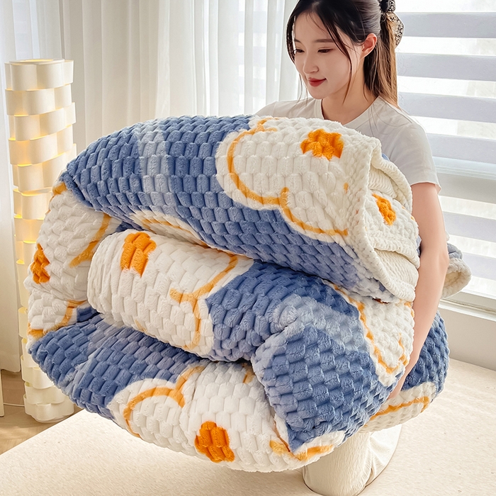 91家纺网 家纺一手货源 找家纺 熙宴家纺 2025新款可拆卸冬被被套+被芯二合一可拆洗豆豆绒棉花被子被芯 紫花瓣