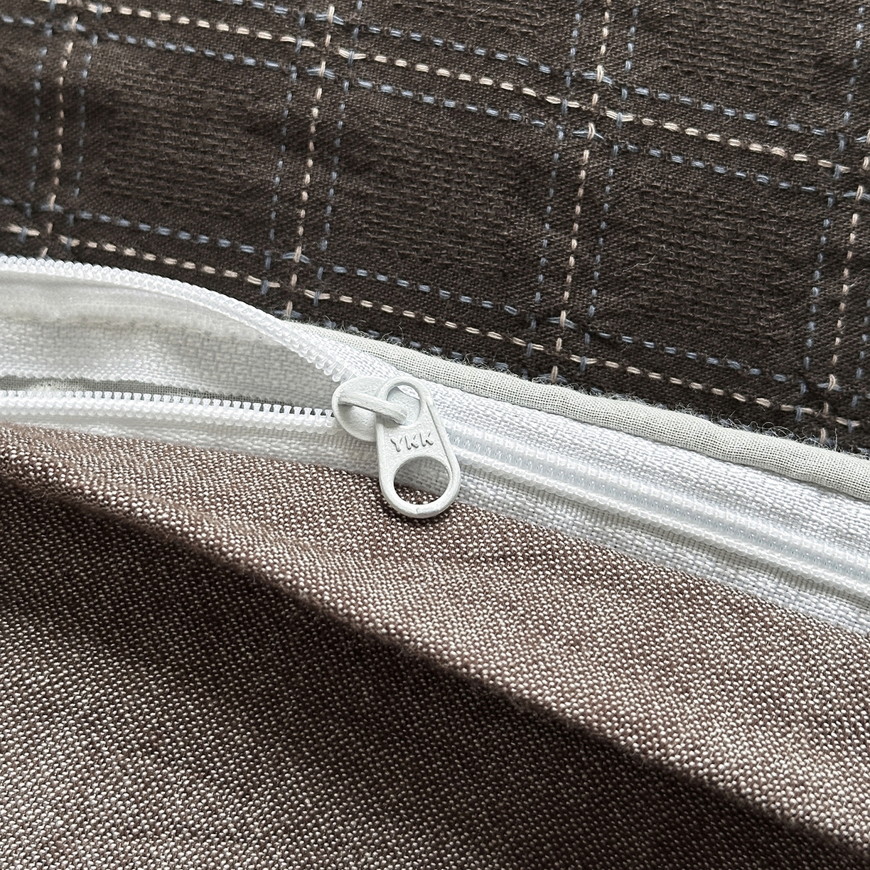 91家纺网 家纺一手货源 找家纺 水洗的故事（原有乐家） 2025新款全棉水洗色织提花大花边四件套 布朗妮-咖