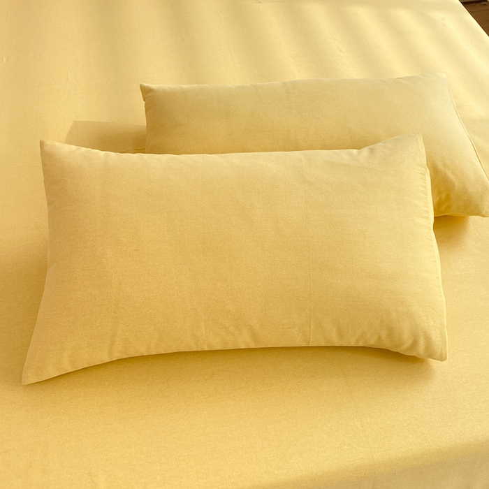 91家纺网 家纺一手货源 找家纺 玉元坊 2025新款混纺非全棉加厚磨毛单枕套 黄色