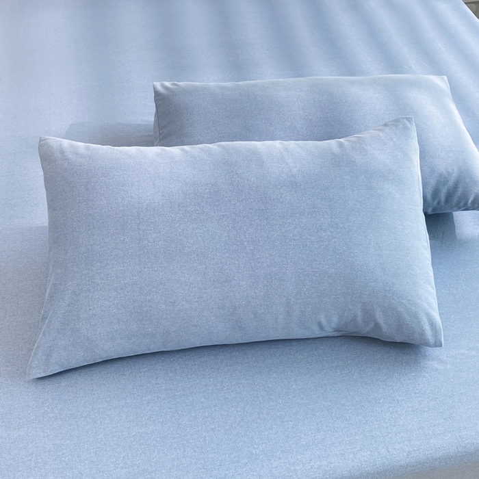 91家纺网 家纺一手货源 找家纺 玉元坊 2025新款混纺非全棉加厚磨毛单枕套 蓝色