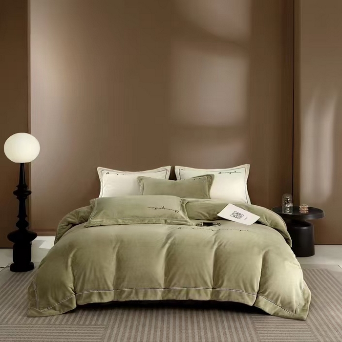 91家纺网 家纺一手货源 找家纺 （总）芯丝路枕业 2025新款蚕丝绒四件套-印记