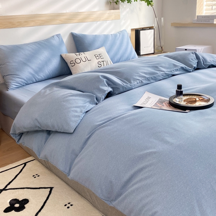 91家纺网 家纺一手货源 找家纺 玉元坊 2025新款混纺非全棉加厚磨毛单被套 蓝色