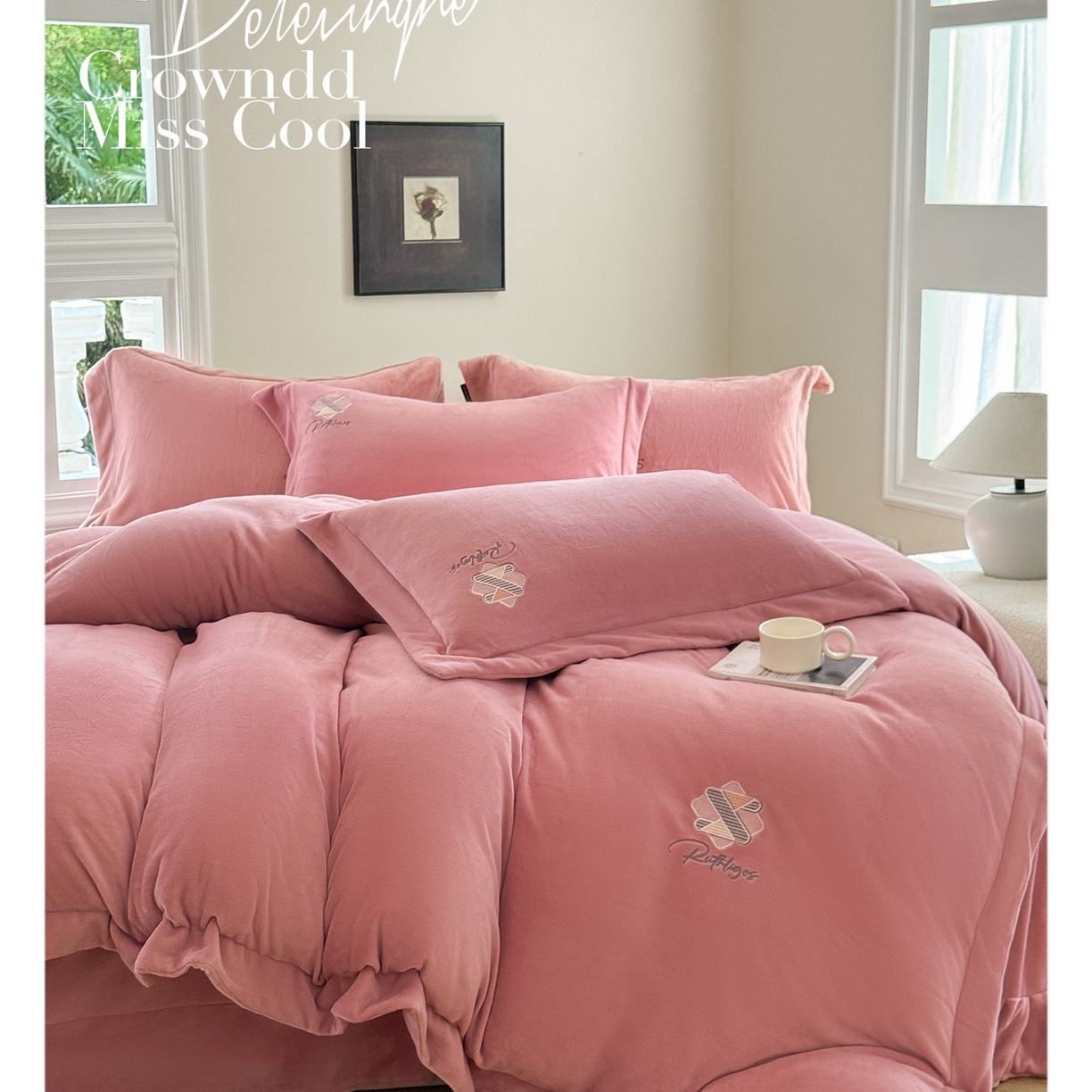 91家纺网 家纺一手货源 找家纺 （总）芯丝路枕业 2025新款牛奶绒四件套-伊森