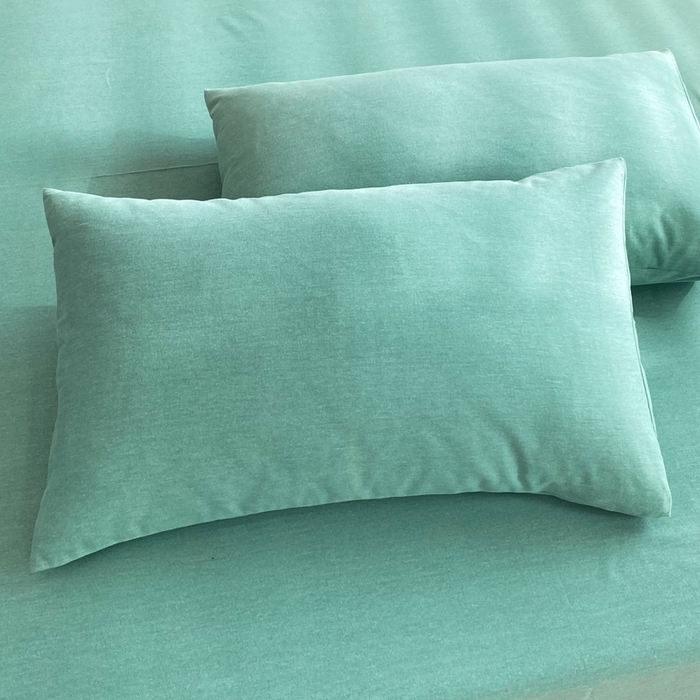 91家纺网 家纺一手货源 找家纺 玉元坊 2025新款混纺非全棉加厚磨毛四件套 绿色