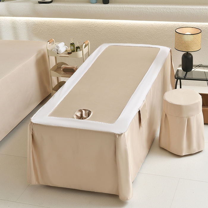 91家纺网 家纺一手货源 找家纺 莉人坊美容床罩批发 2025新款高精密美容床罩四件套-春妍 春妍奶黄