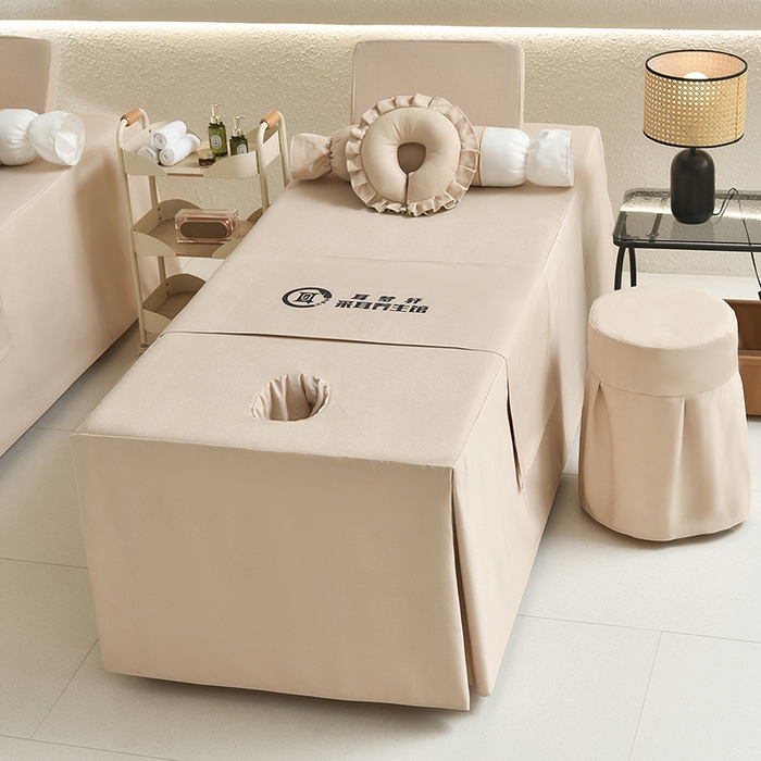 91家纺网 家纺一手货源 找家纺 莉人坊美容床罩批发 2025新款高精密美容床罩四件套-春妍 春妍奶黄