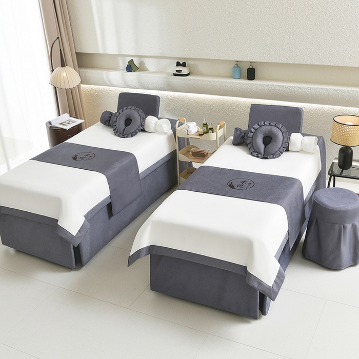 91家纺网 家纺一手货源 找家纺 莉人坊美容床罩批发 2025新款高精密美容床罩四件套-春妍 春妍深灰