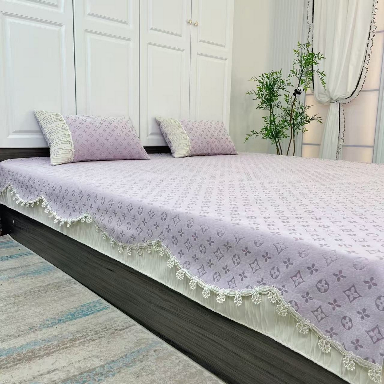 91家纺网 家纺一手货源 找家纺 （总）峻杨 2025新款雪尼尔榻榻米床盖柔软亲肤防滑耐磨可机洗可定制尺寸工厂直发雅韵