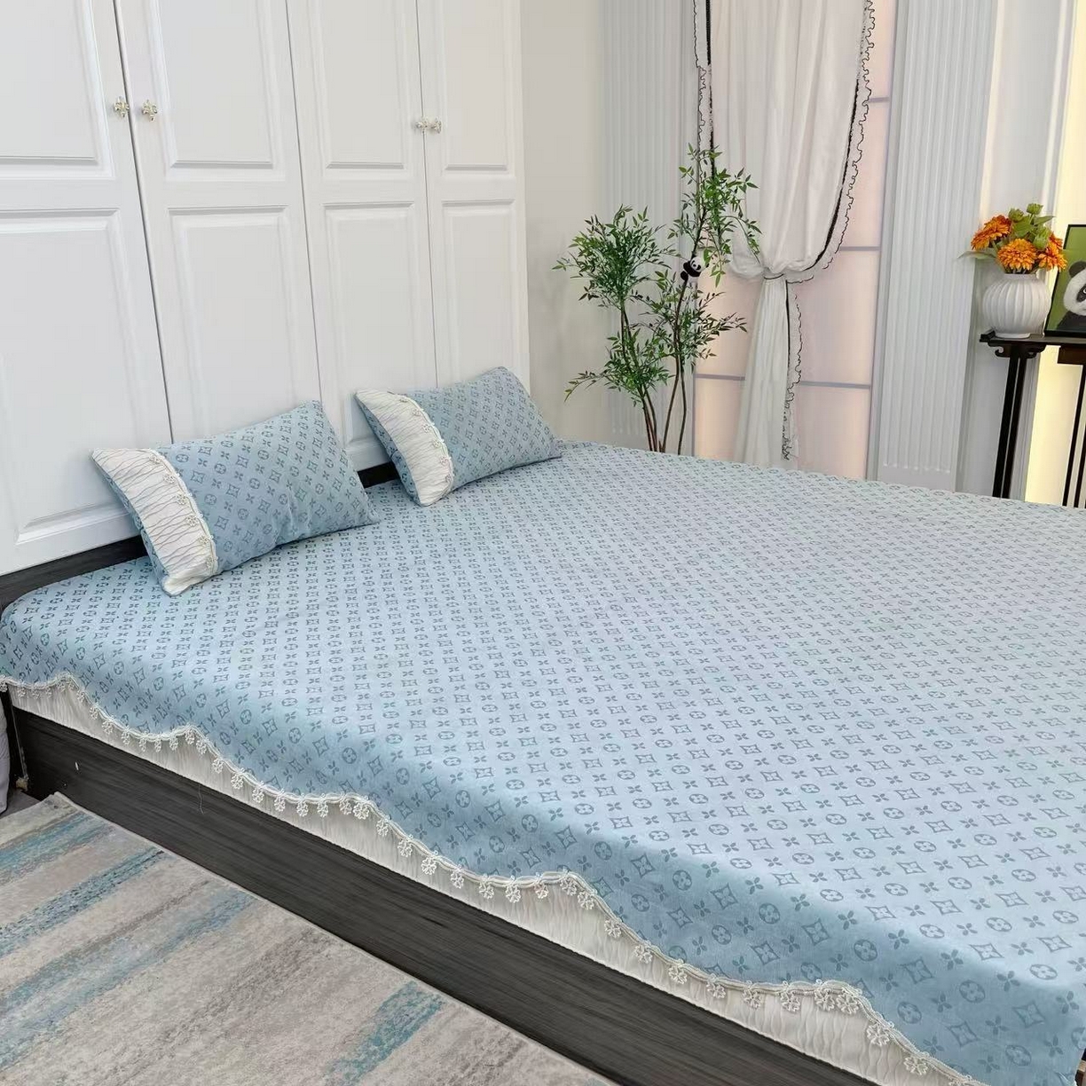 91家纺网 家纺一手货源 找家纺 （总）峻杨 2025新款雪尼尔榻榻米床盖柔软亲肤防滑耐磨可机洗可定制尺寸工厂直发雅韵