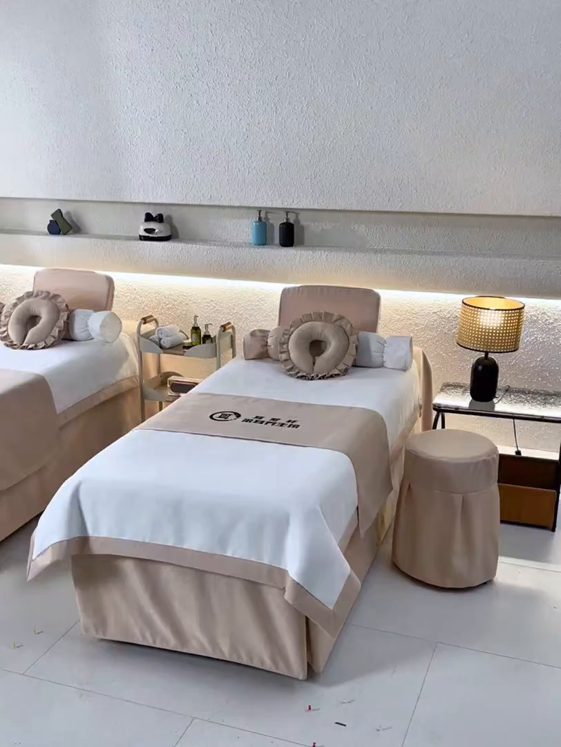 91家纺网 家纺一手货源 找家纺 莉人坊美容床罩批发 2025新款高精密美容床罩四件套-春妍 春妍奶黄