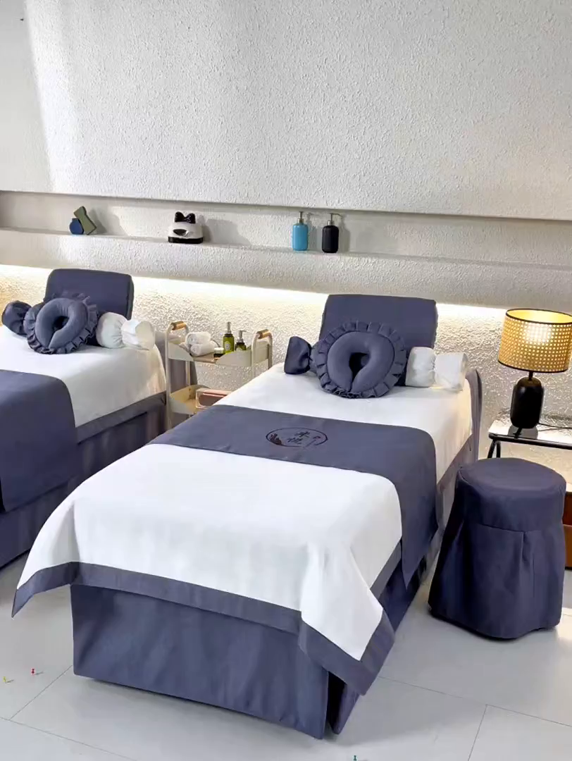 91家纺网 家纺一手货源 找家纺 莉人坊美容床罩批发 2025新款高精密美容床罩四件套-春妍 春妍深灰