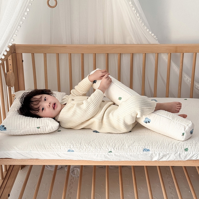 91家纺网 家纺一手货源 找家纺 荷马之梦 2025新款A类纯棉水洗棉大豆纤维夹棉绗缝儿童床笠-淳真系列 淳真-蓝小车