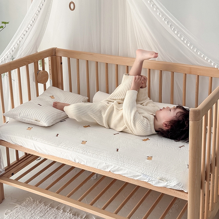 91家纺网 家纺一手货源 找家纺 荷马之梦 2025新款A类纯棉水洗棉大豆纤维夹棉绗缝儿童床笠-淳真系列 淳真-小骨头