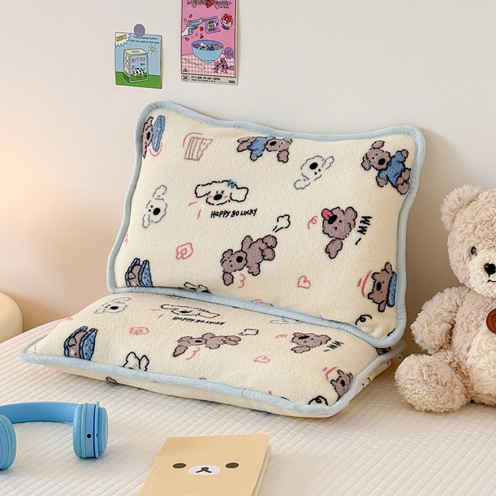 91家纺网 家纺一手货源 找家纺 嗨生活 2025新款雪梨绒枕套枕芯儿童枕套枕芯幼儿园枕套枕芯 波利狗