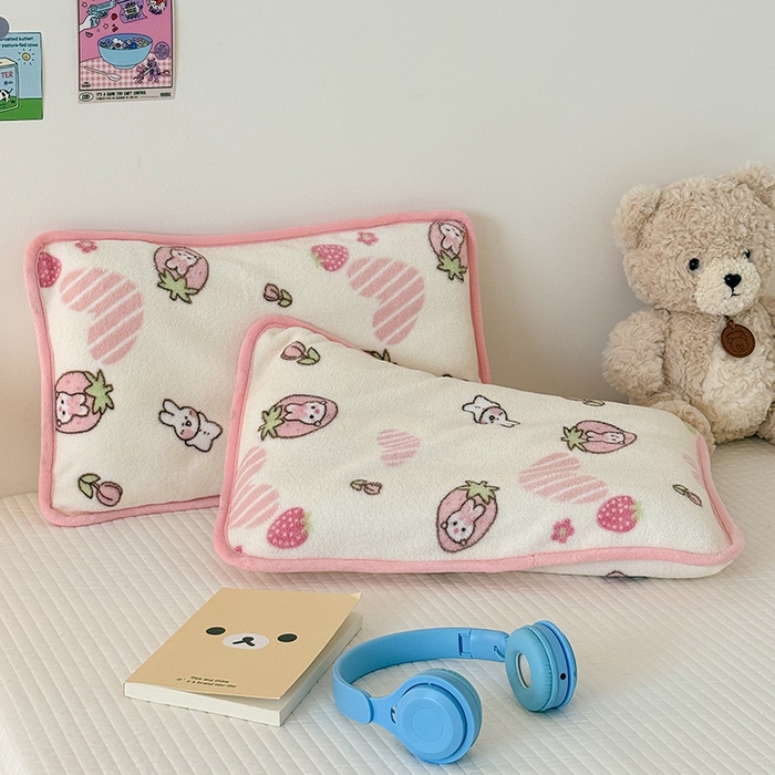 91家纺网 家纺一手货源 找家纺 嗨生活 2025新款雪梨绒枕套枕芯儿童枕套枕芯幼儿园枕套枕芯 甜心小兔