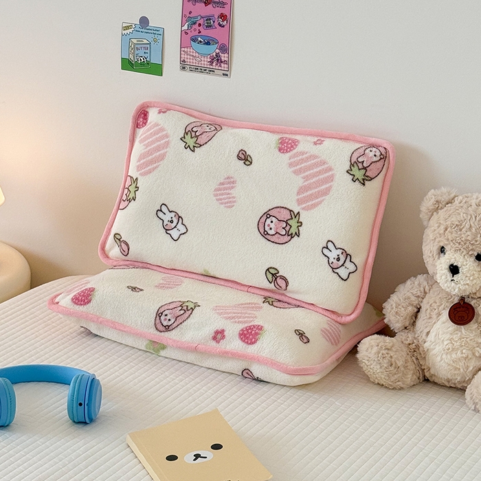 91家纺网 家纺一手货源 找家纺 嗨生活 2025新款雪梨绒枕套枕芯儿童枕套枕芯幼儿园枕套枕芯 甜心小兔