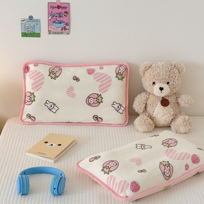 91家纺网 家纺一手货源 找家纺 嗨生活 2025新款雪梨绒枕套枕芯儿童枕套枕芯幼儿园枕套枕芯 甜心小兔