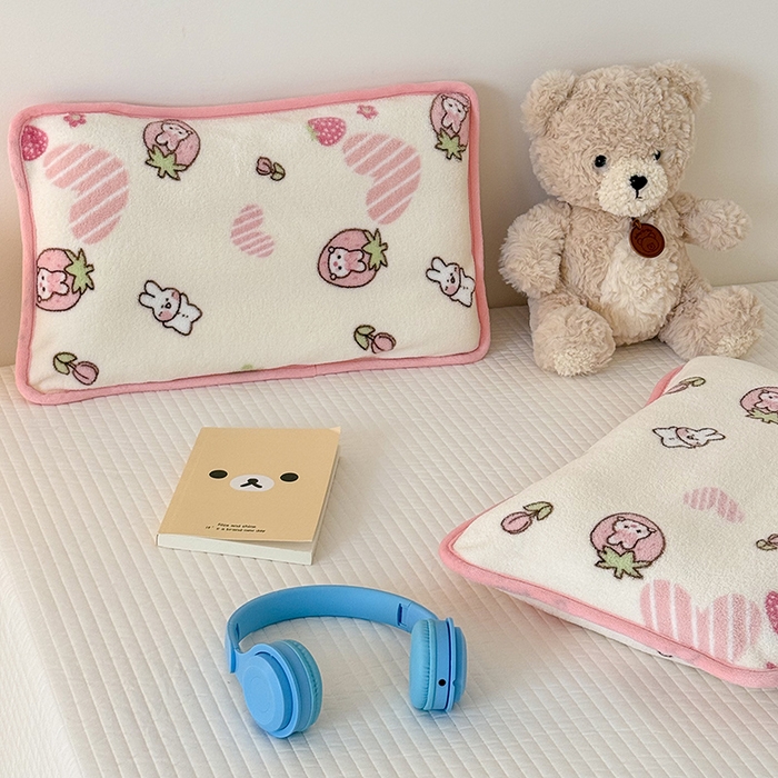 91家纺网 家纺一手货源 找家纺 嗨生活 2025新款雪梨绒枕套枕芯儿童枕套枕芯幼儿园枕套枕芯 甜心小兔