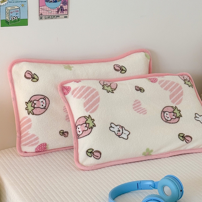 91家纺网 家纺一手货源 找家纺 嗨生活 2025新款雪梨绒枕套枕芯儿童枕套枕芯幼儿园枕套枕芯 甜心小兔