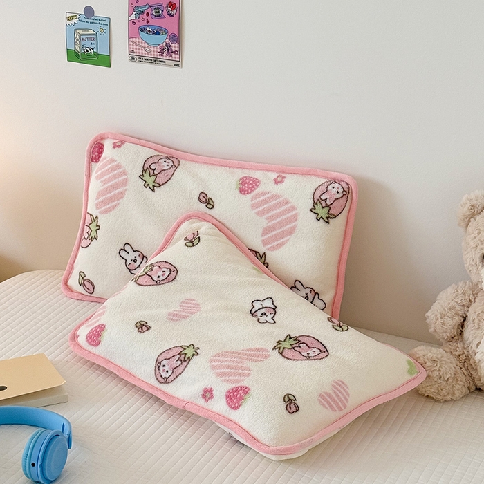 91家纺网 家纺一手货源 找家纺 嗨生活 2025新款雪梨绒枕套枕芯儿童枕套枕芯幼儿园枕套枕芯 甜心小兔