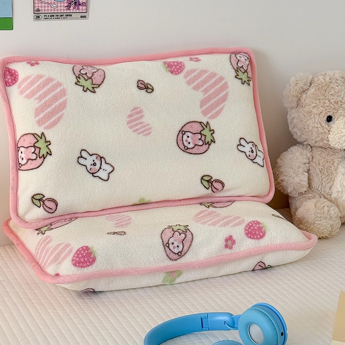 91家纺网 家纺一手货源 找家纺 嗨生活 2025新款雪梨绒枕套枕芯儿童枕套枕芯幼儿园枕套枕芯 甜心小兔