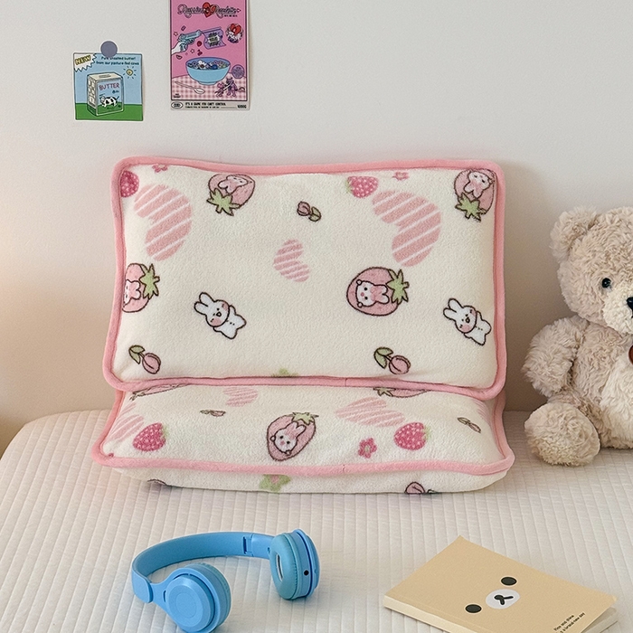 91家纺网 家纺一手货源 找家纺 嗨生活 2025新款雪梨绒枕套枕芯儿童枕套枕芯幼儿园枕套枕芯 甜心小兔